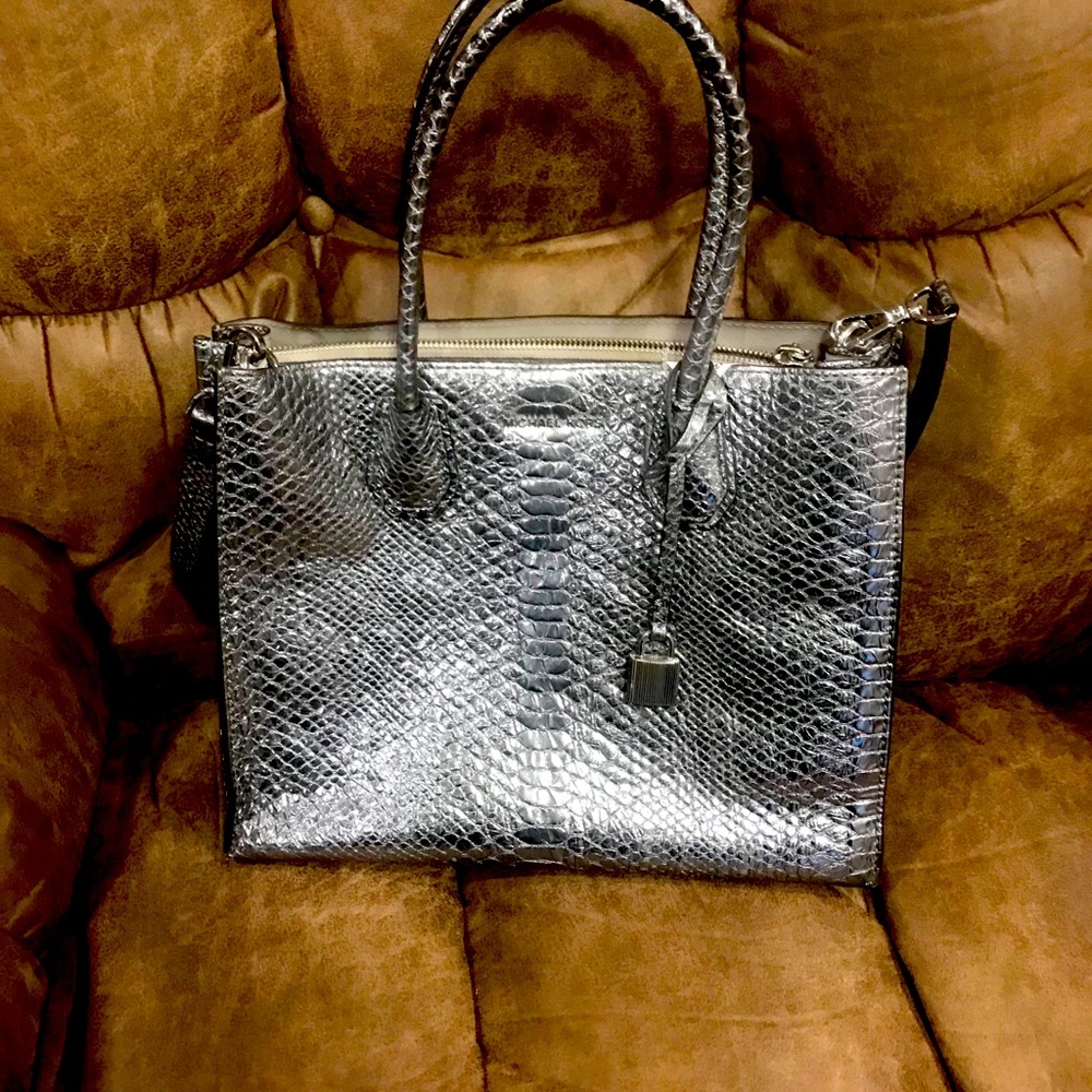 Michael Kors Silver Python Tote